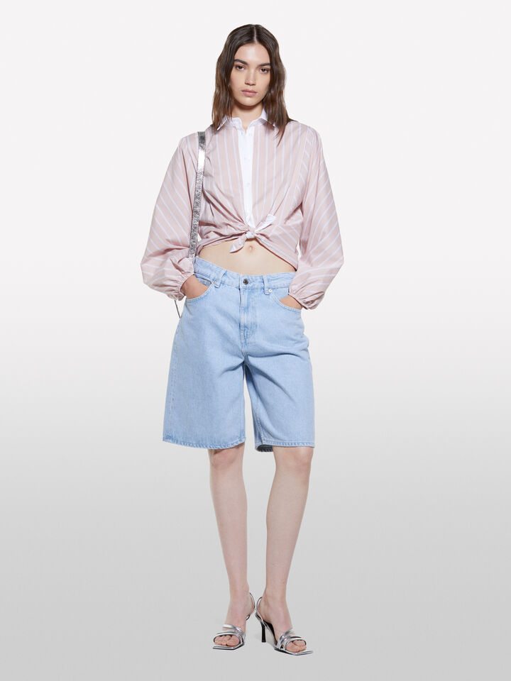 Camicia a righe rosa con contrasto - camicie da donna - Rosa | Sisley image number 1